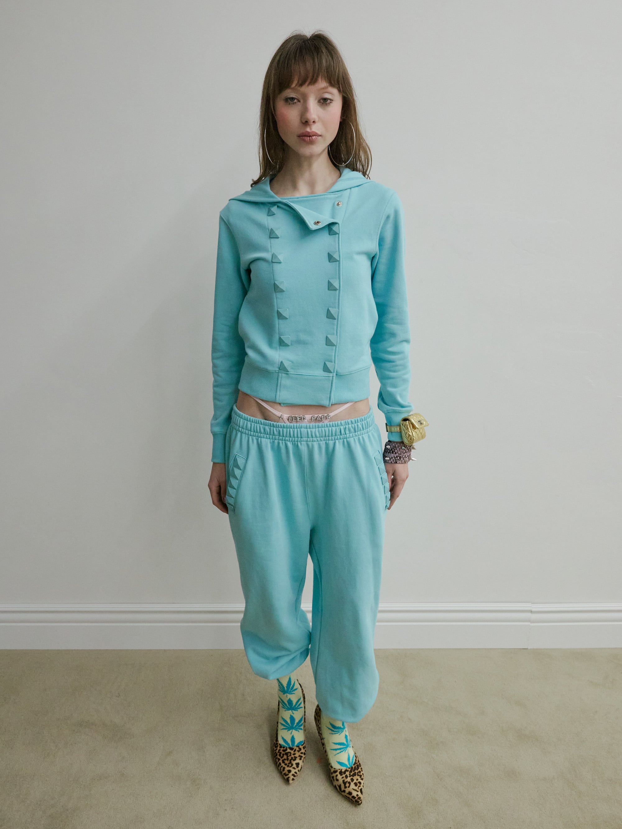 SCULPTOR] Napoleon Stud Hoodie Acid Blue 正規品 韓国ブランド 韓国
