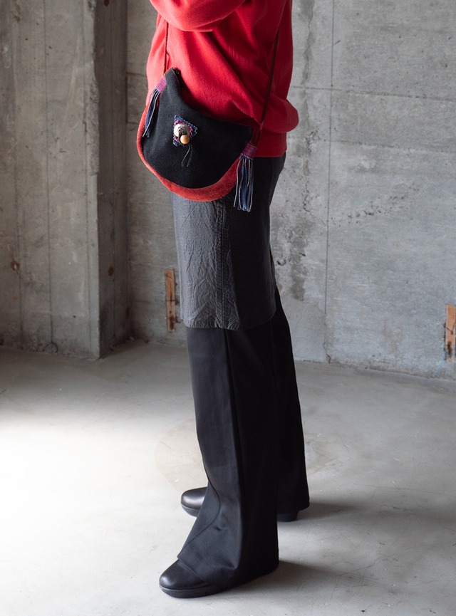 unknown 1990s Suede leather shoulder pouch