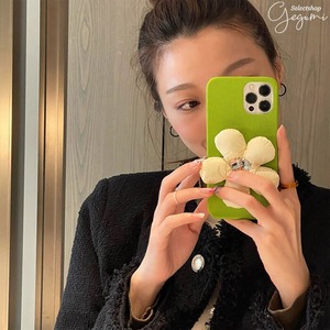 [k064] Green グリーン レザー ダウン お花デザイン フラワーデザイン 異素材 iphone13 ケース 13mini iphone13promax iphone13pro アイフォーン アイフォン13 ケース 　iPhone12 12Pro 12ProMax 12mini iPhone11 11pro 11promax プレゼント　人気