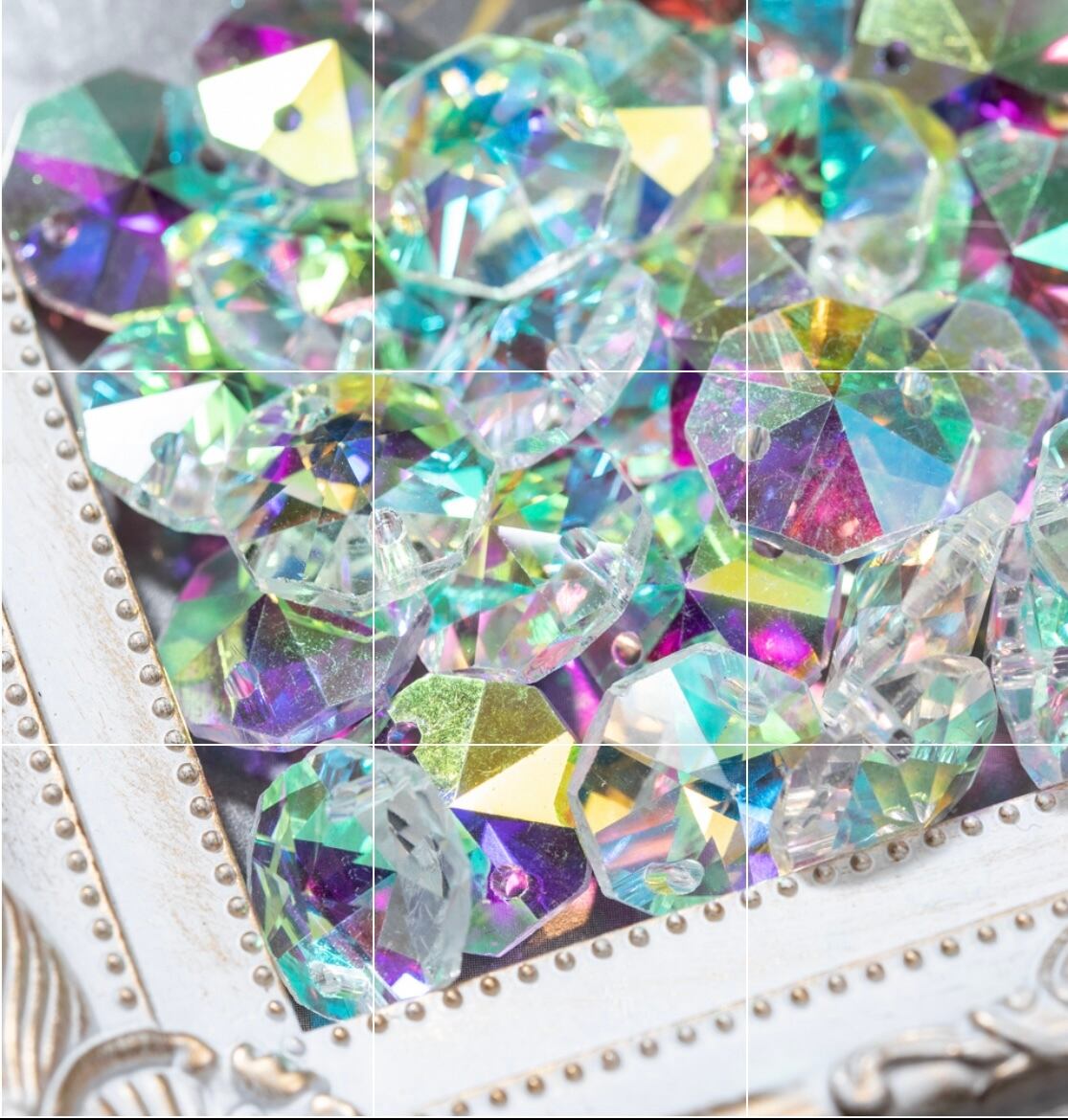 八角 サンキャッチャー【パールクリエイト】AAA級 14ミリ 30個 高級 AB