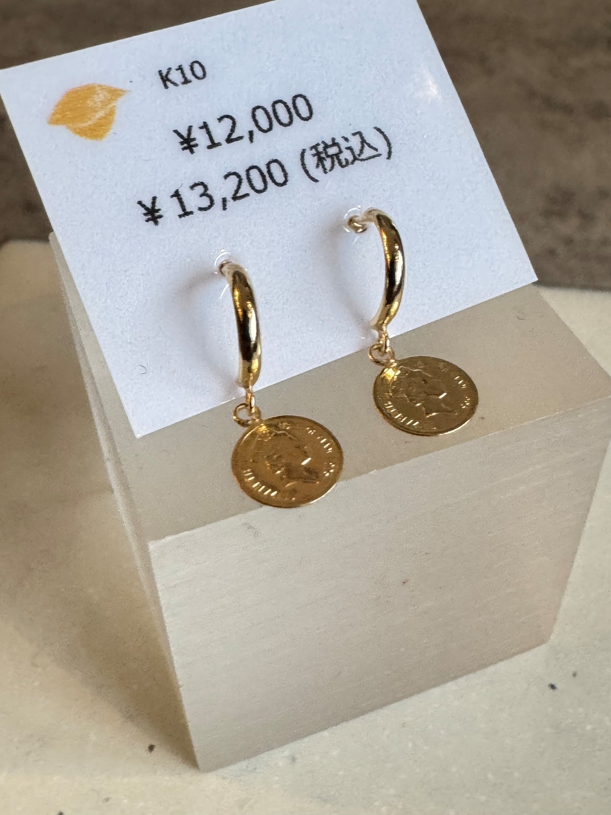golden beak 】K10 コインデザインピアス | kaila_shop