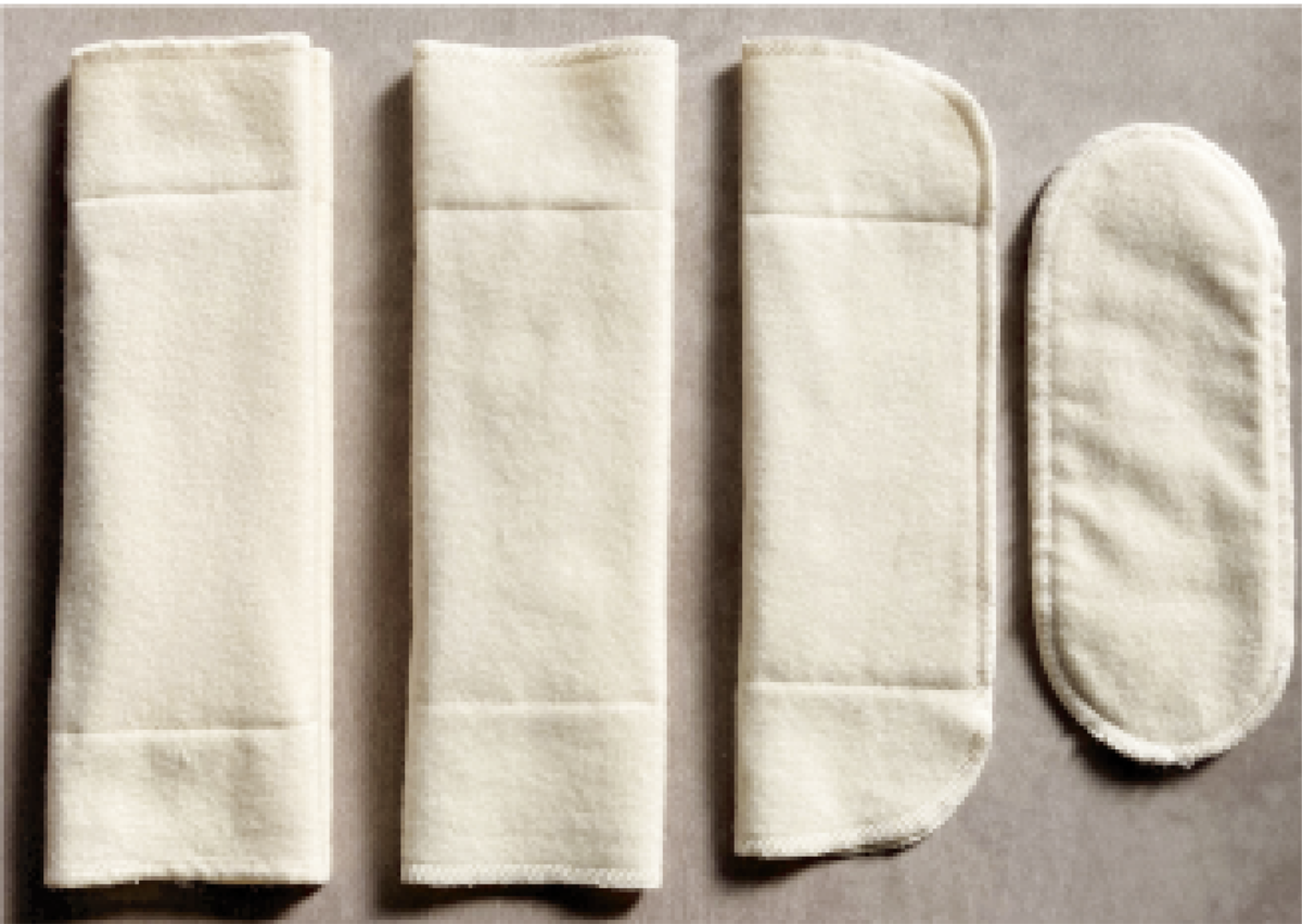 ☆ほっち☆☆布ナプキン　ご希望セット 一体型布ナプキン お試しセット 【りんごちゃん_水色系】 布