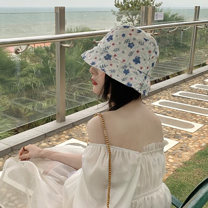 レースFlowerデザイン 刺繍サマー薄手 帽子 夏物 フラワーデザイン ブラック・アイド・ピーズ50411107825