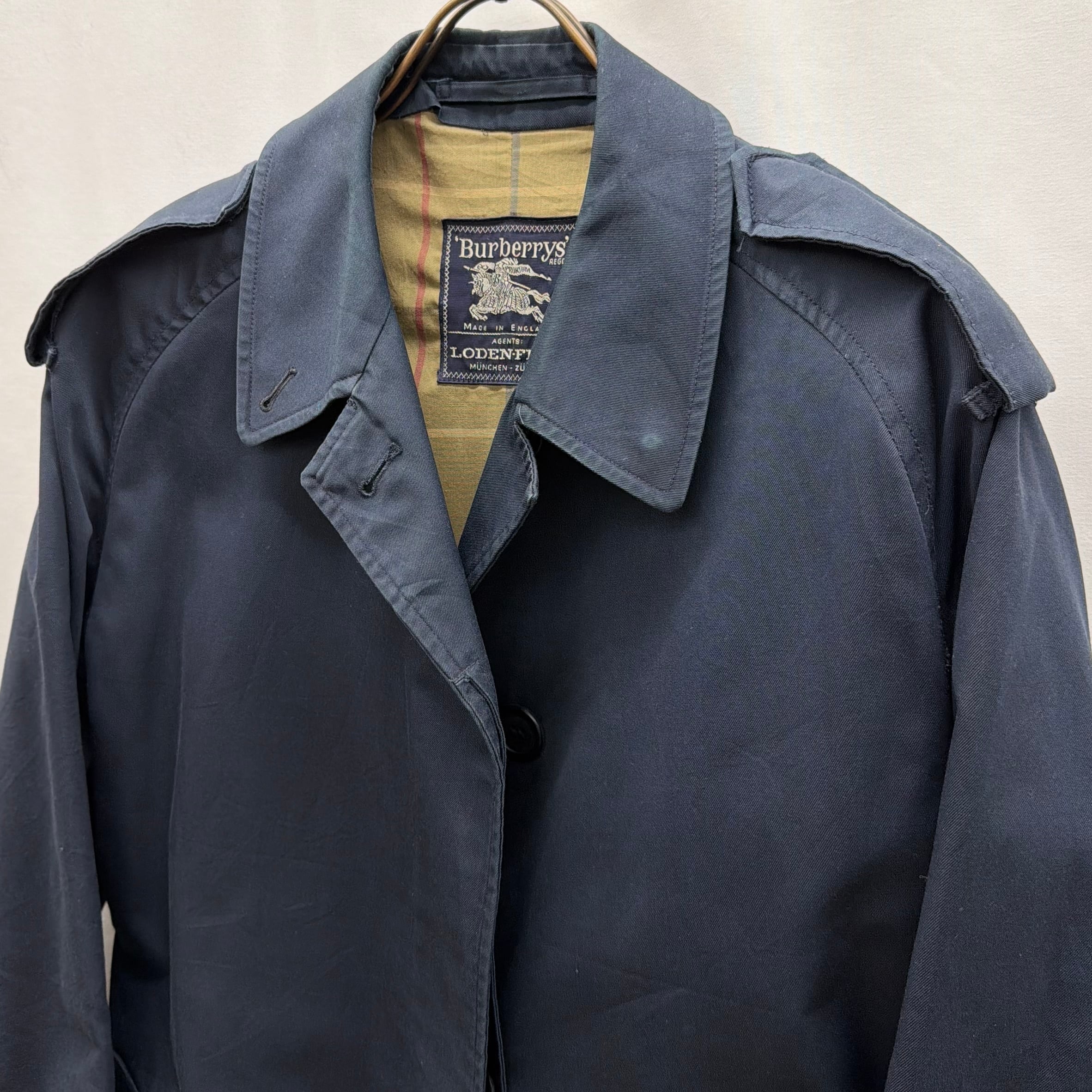 特別価格　超希少！Burberrys 一枚袖　ネイビー　シングルトレンチ Burberrys】一枚袖 バーバリー 別注 ライダーコート ネイビー トレンチ