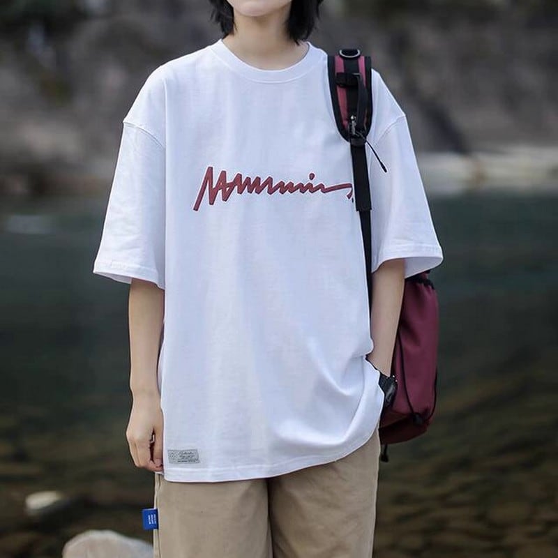 Round neck print logo T-shirt A0129