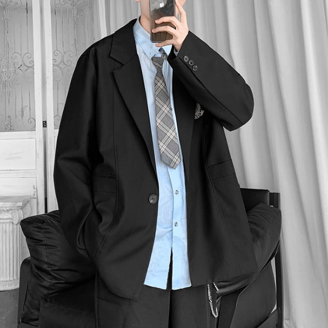 予約販売】テーラードジャケット 胸ポケット ワンポイントデザイン