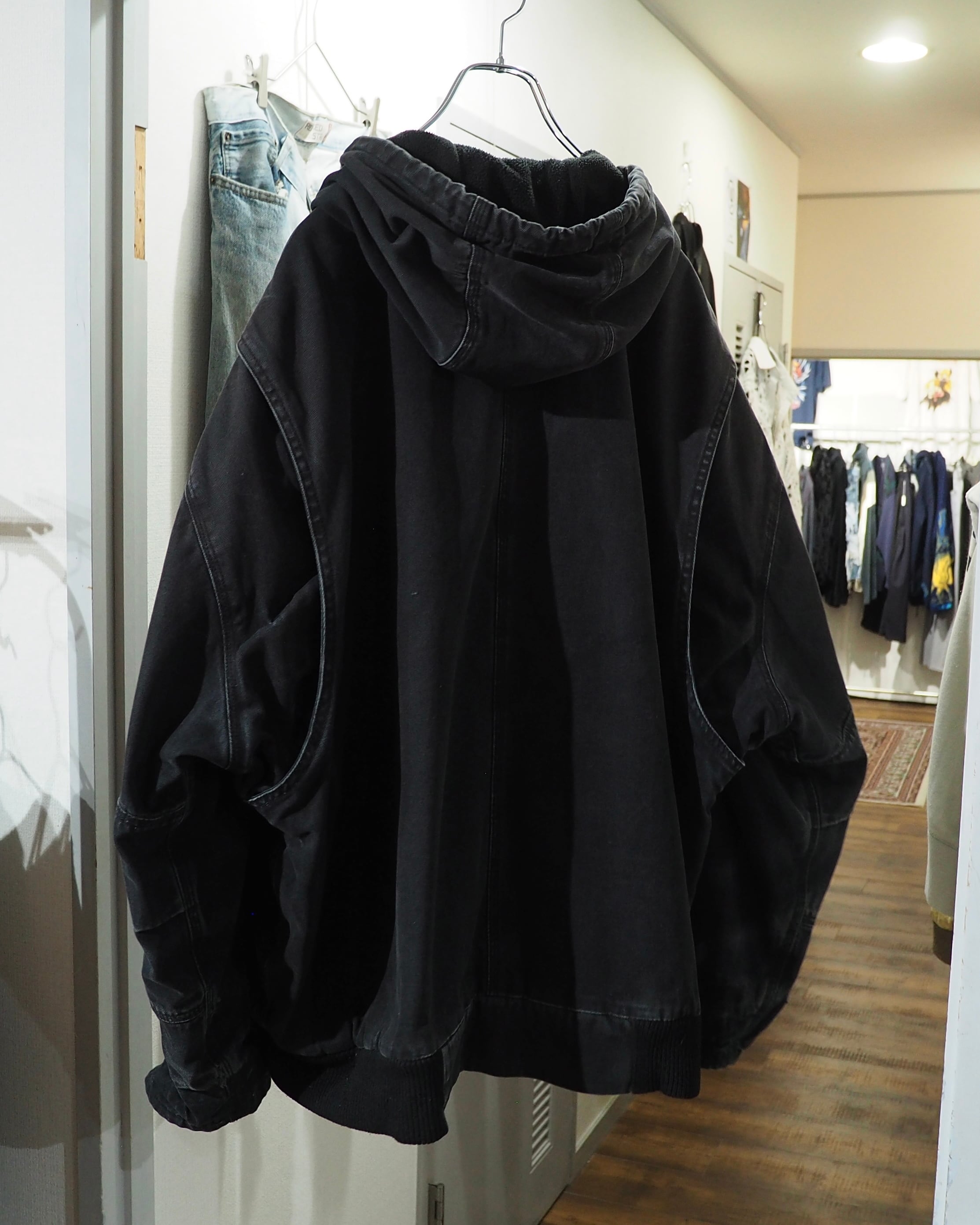 " Special - 墨黒 " Beautiful Fade × Aging Vintage Loose Active Jacket