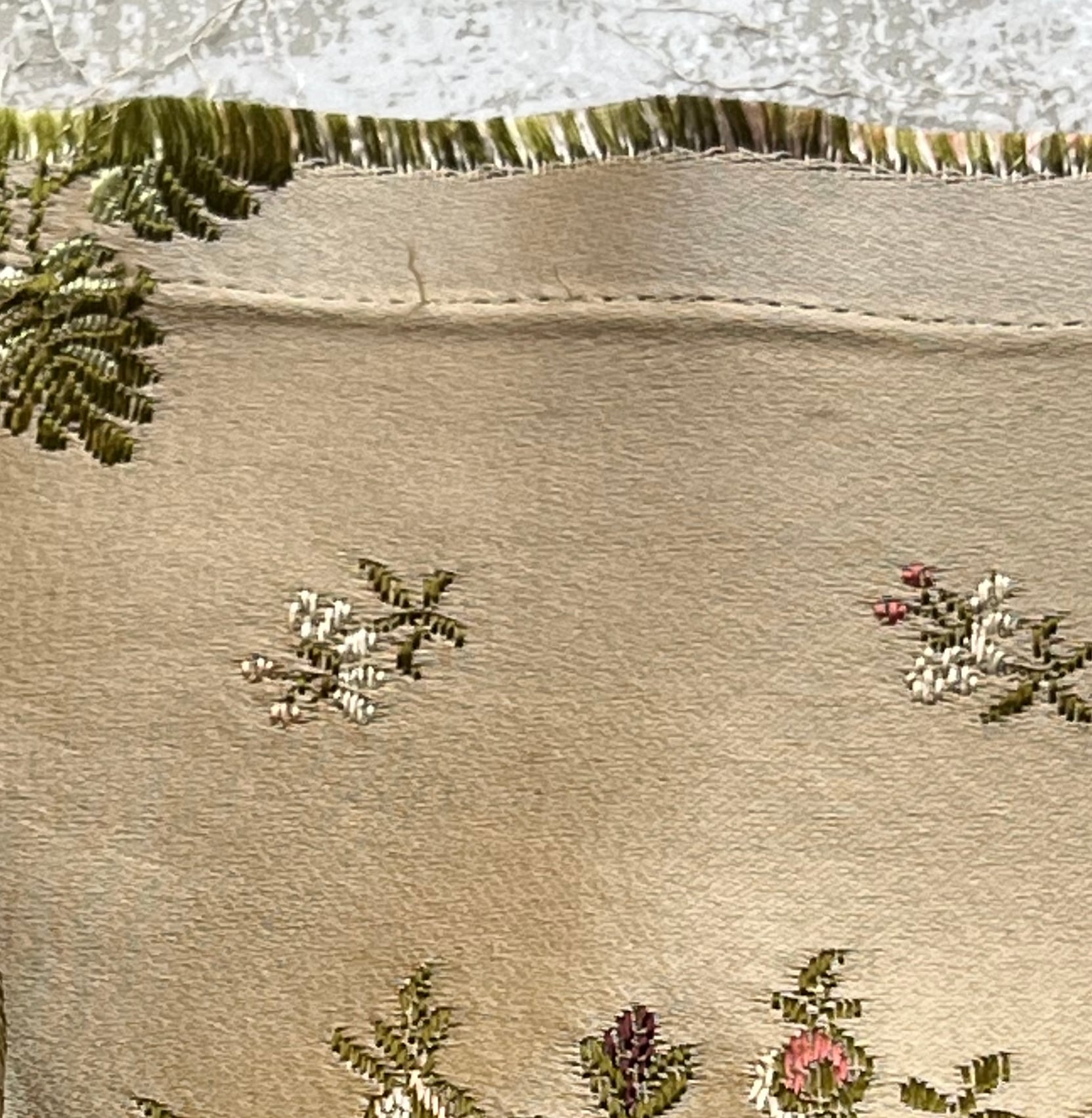 Vintage Fabric生地 シルク サテン織 約50×40cm フランス製