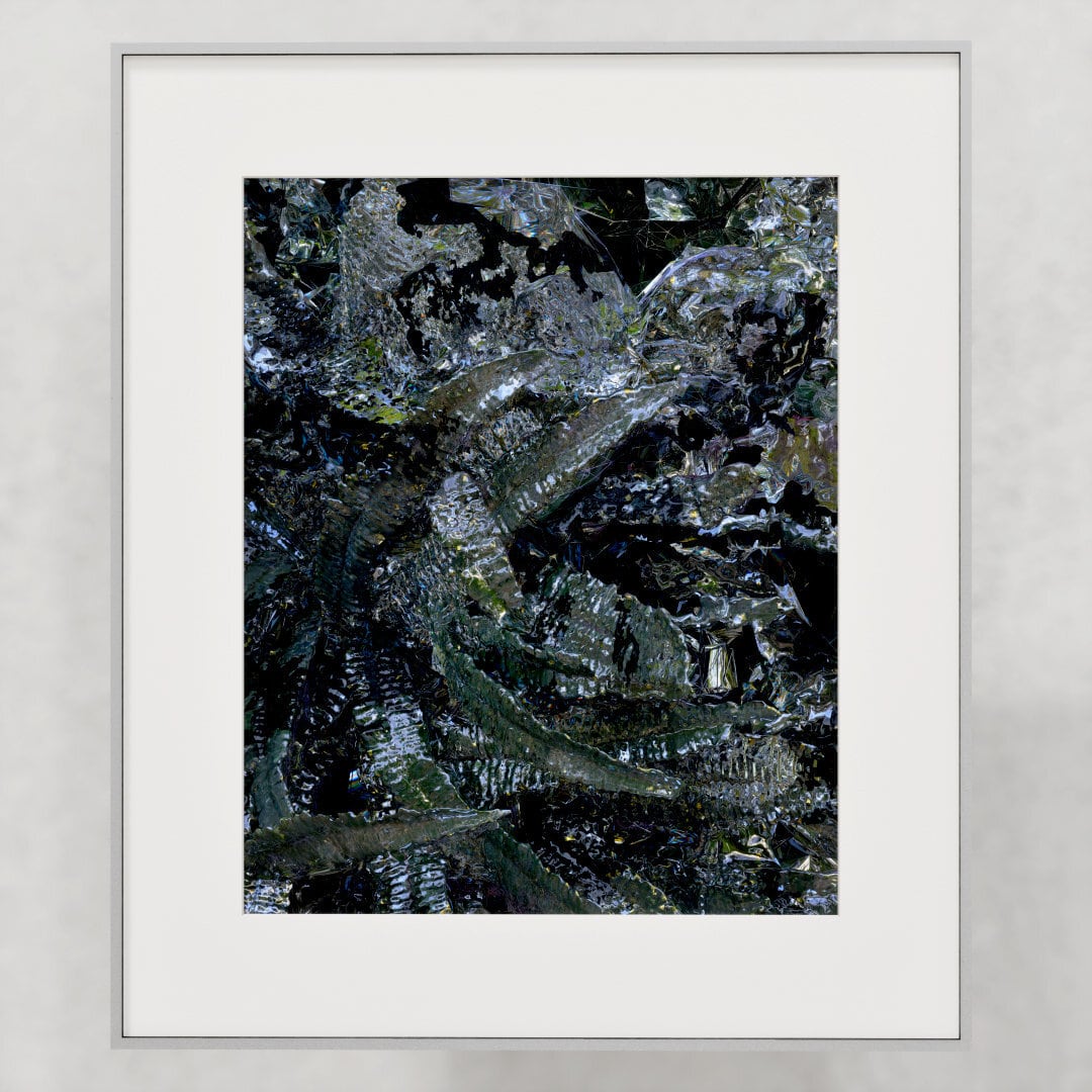 SUPER GREEN - No.001, α / 額装済みの植物のオリジナルアートプリント