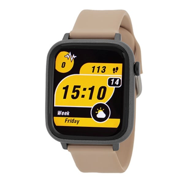 J-AXIS スマートウォッチ 液状タッチ 多機能 アラーム 心拍測定 電話着信 アプリ連携 モカ ブラウン CS4A0001-MO