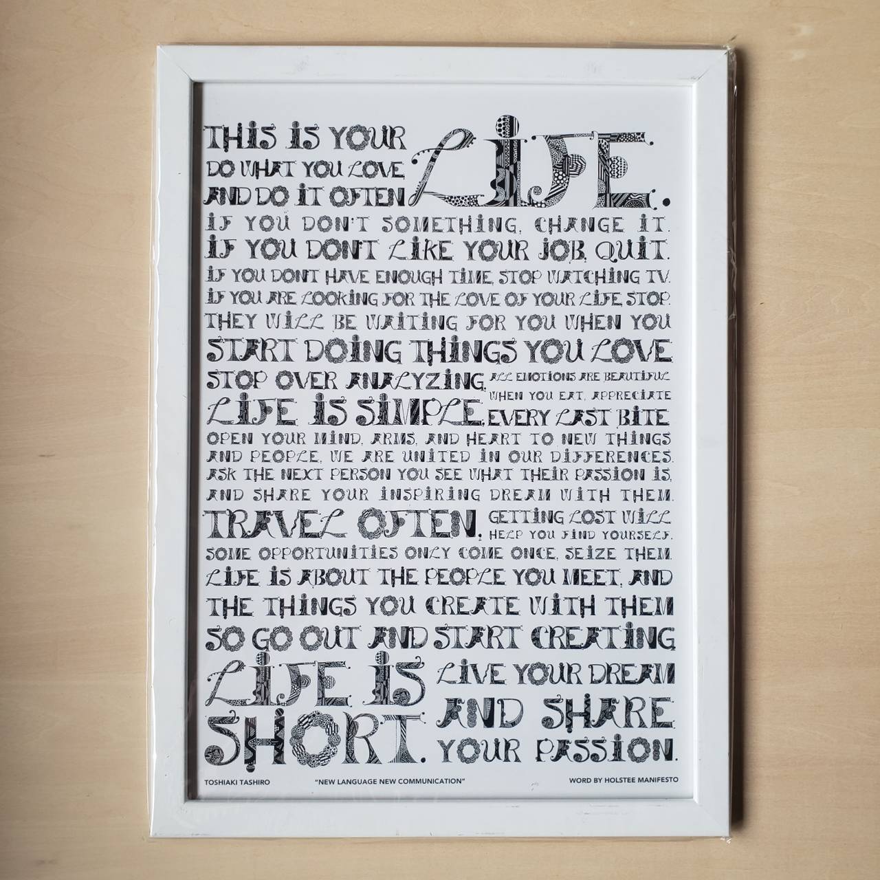 A3ポスター・フレーム付・ホワイト】Holstee Manifesto(New Language, New Communication) | TOSHIAKI TASHIRO ONLINE SHOP A3ポスター・フレーム付・ホワイト】Holstee Manifesto(New Language, New Communication) | TOSHIAKI TASHIRO ONLINE SHOP