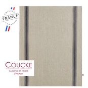 フランス製 高級 キッチンクロス「ESTHEBAN ANTHERACITE (エステバン・墨カラー)」フCOUCKE クーケ トルション ティータオル トリコロール ナチュラル COUCKE 麻 キッチンタオル ふきん リネン フランス製 選べる 柄 高品質 速乾 大きい 一生使える
