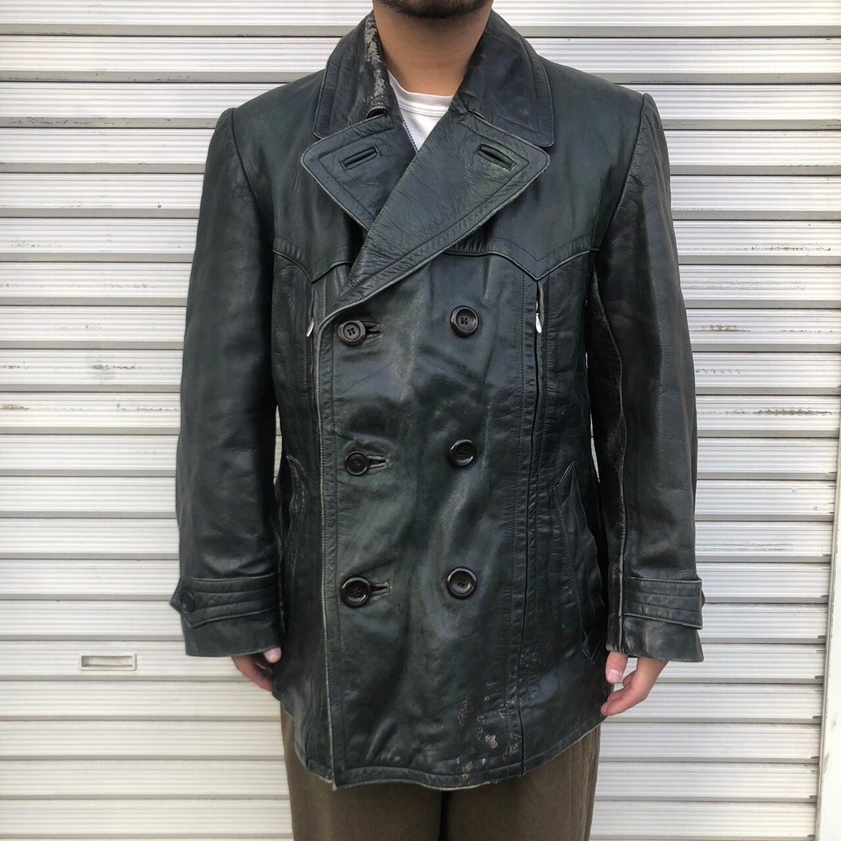 50s ベルギー軍 レザー ジャーキンベスト モーターサイクル / イギリス 
