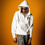 BLACK LETTER LOGO HEAVYWEIGHT ZIP HOODIE