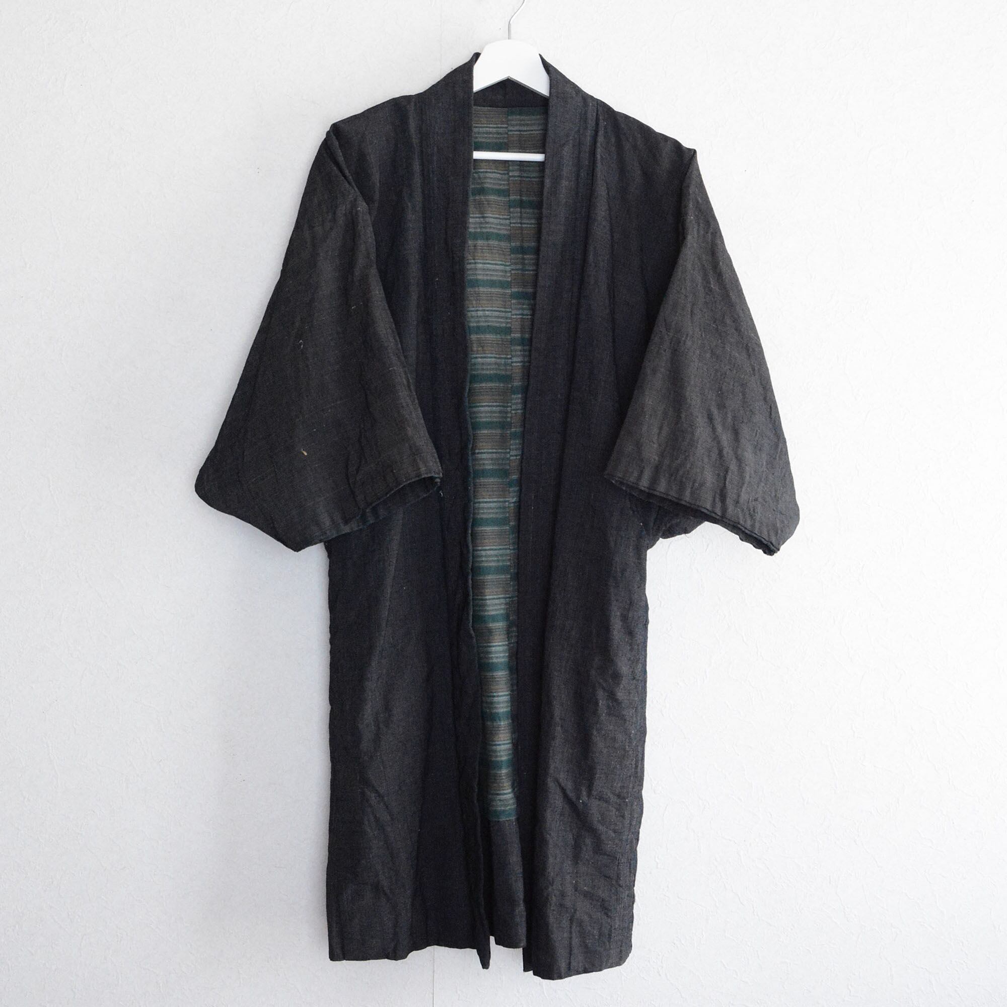 羽織 着物 クレイジーパターン 藍染 紋入り ジャパンヴィンテージ 大正 昭和 | Haori Jacket Men Crazy Pattern  Indigo Kimono Japan Vintage | 難波商店 powered by BASE