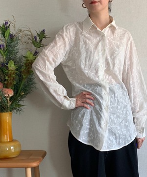 【送料無料】Sheer white blouse(イタリア製)