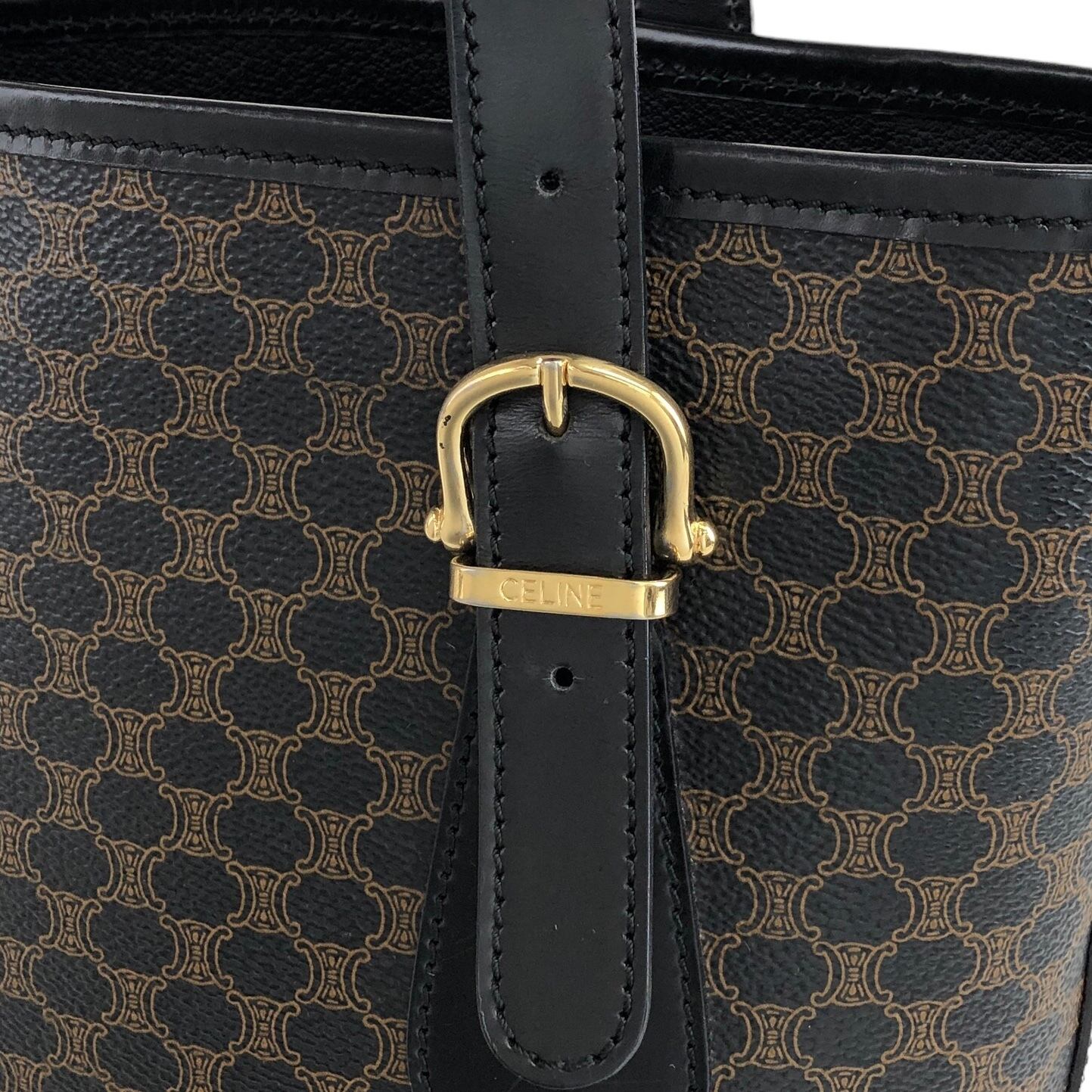 CELINE セリーヌ マカダム トートバッグ ブラック PVCレザー vintage