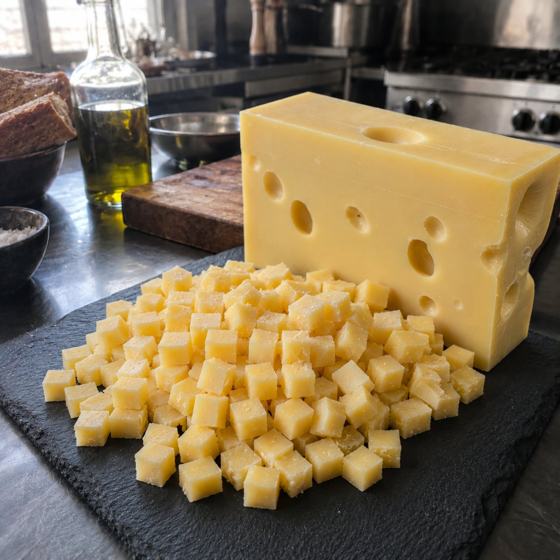 エメンタール AOP グラスフェッド チーズ 1cmダイスカット 150g|スイス産 無添加 生乳・食塩のみ フォンデュ グラタン おつまみ用 Swiss Emmental Cheese Diced【Nature Kiosk】