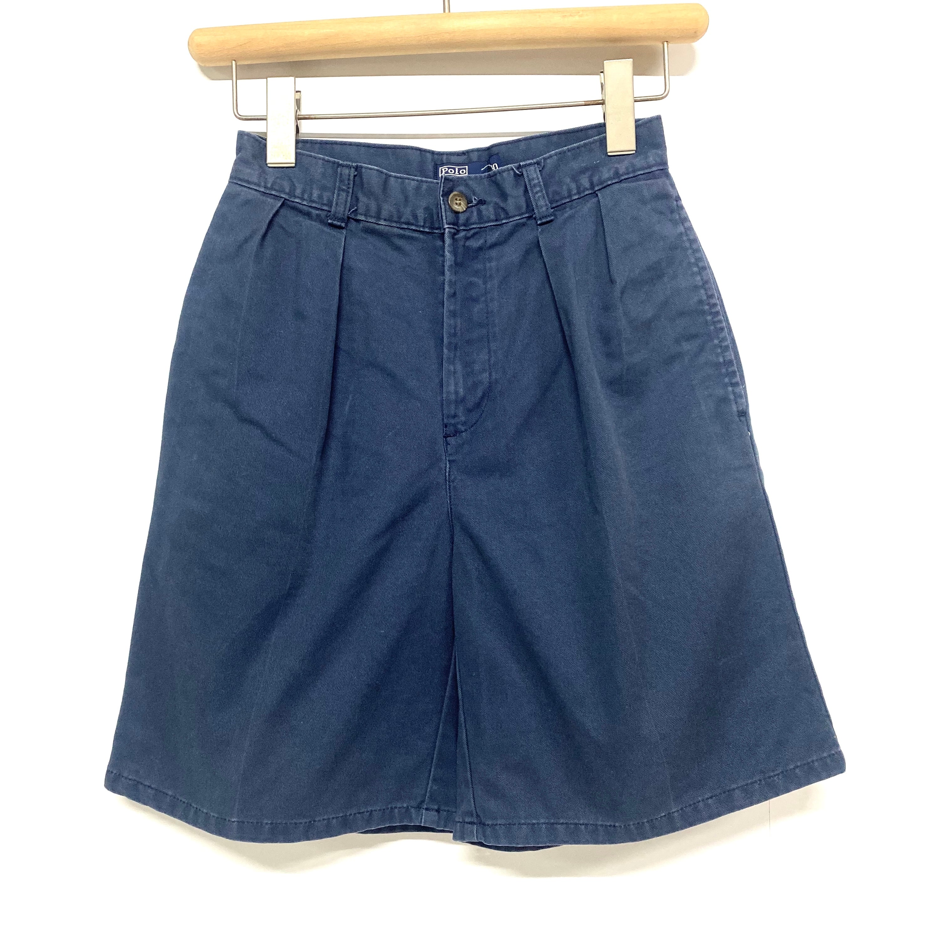 Polo Ralph Lauren ネイビー コットンショーツ 2T キッズ】 Polo Ralph Lauren ポロラルフローレン 2タック ツータック