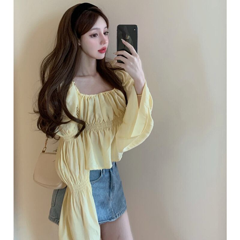 ショートシャツ サマートップス ロング 大人ガーリー スウィート キュート カジュアル 夏物 ガールズファッション19978690342