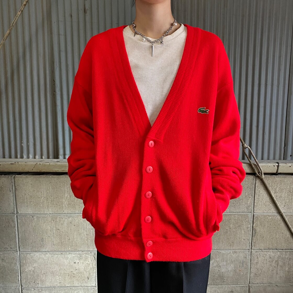 70年代〜80年代 スペイン製 LACOSTE ラコステ アクリル ニット  