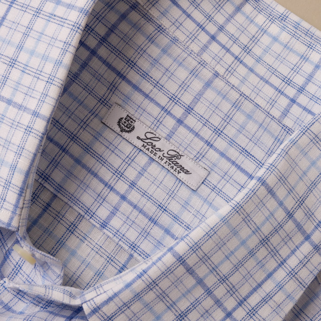 定価15万】Loro Piana special B.D. linen shirt made in Italy Blue