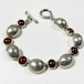 Vintage Red Agate & Sterling Link Bracelet Made In Mexico