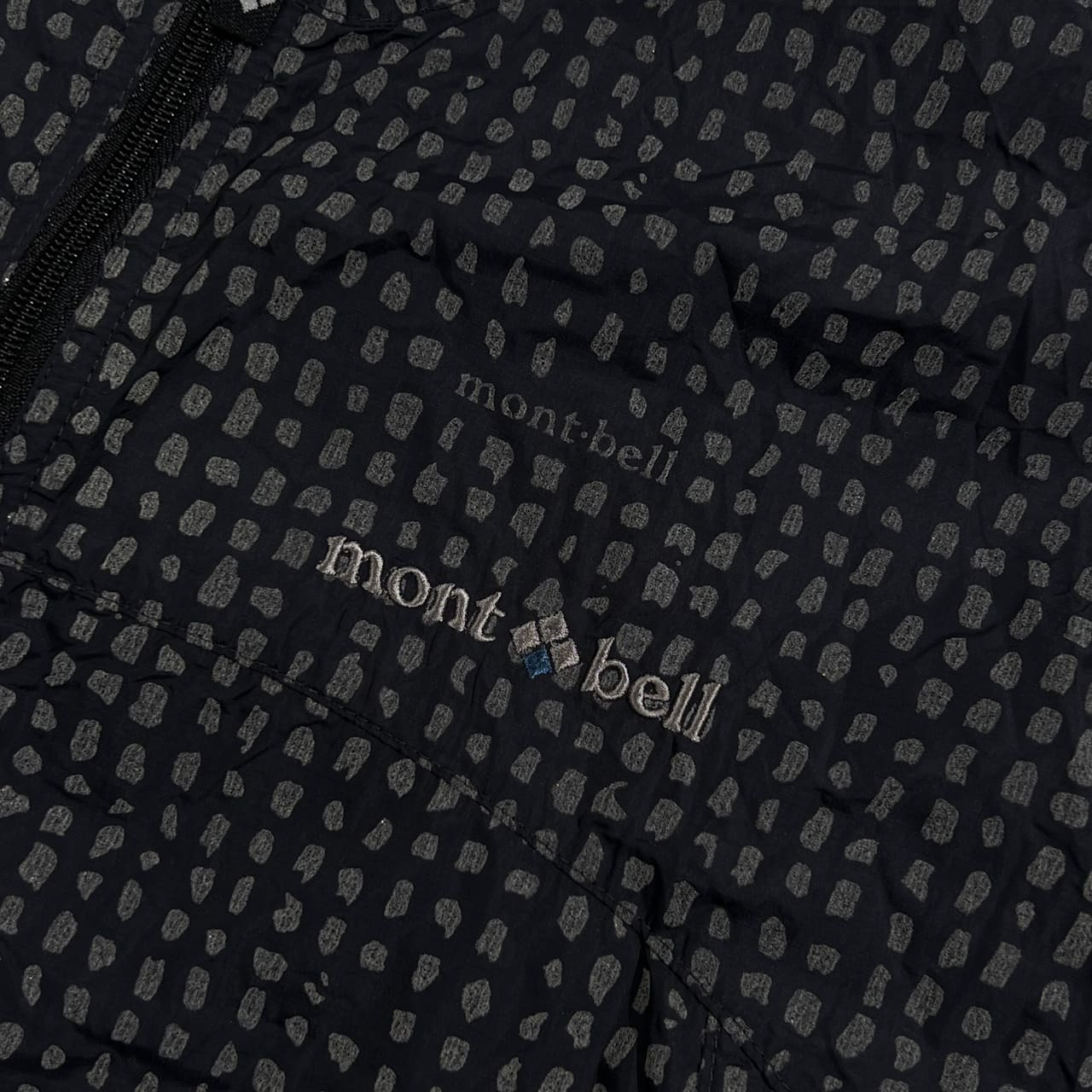 mont-bell モンベル リフレックプリント ウインドブラストジャケット ナイロン ジャンパー サイズ M/ブラック系 メンズ 反射 夜間 登山