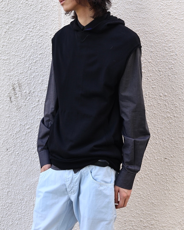 【ALEXANDER WANG】no sleeve knit hoodie