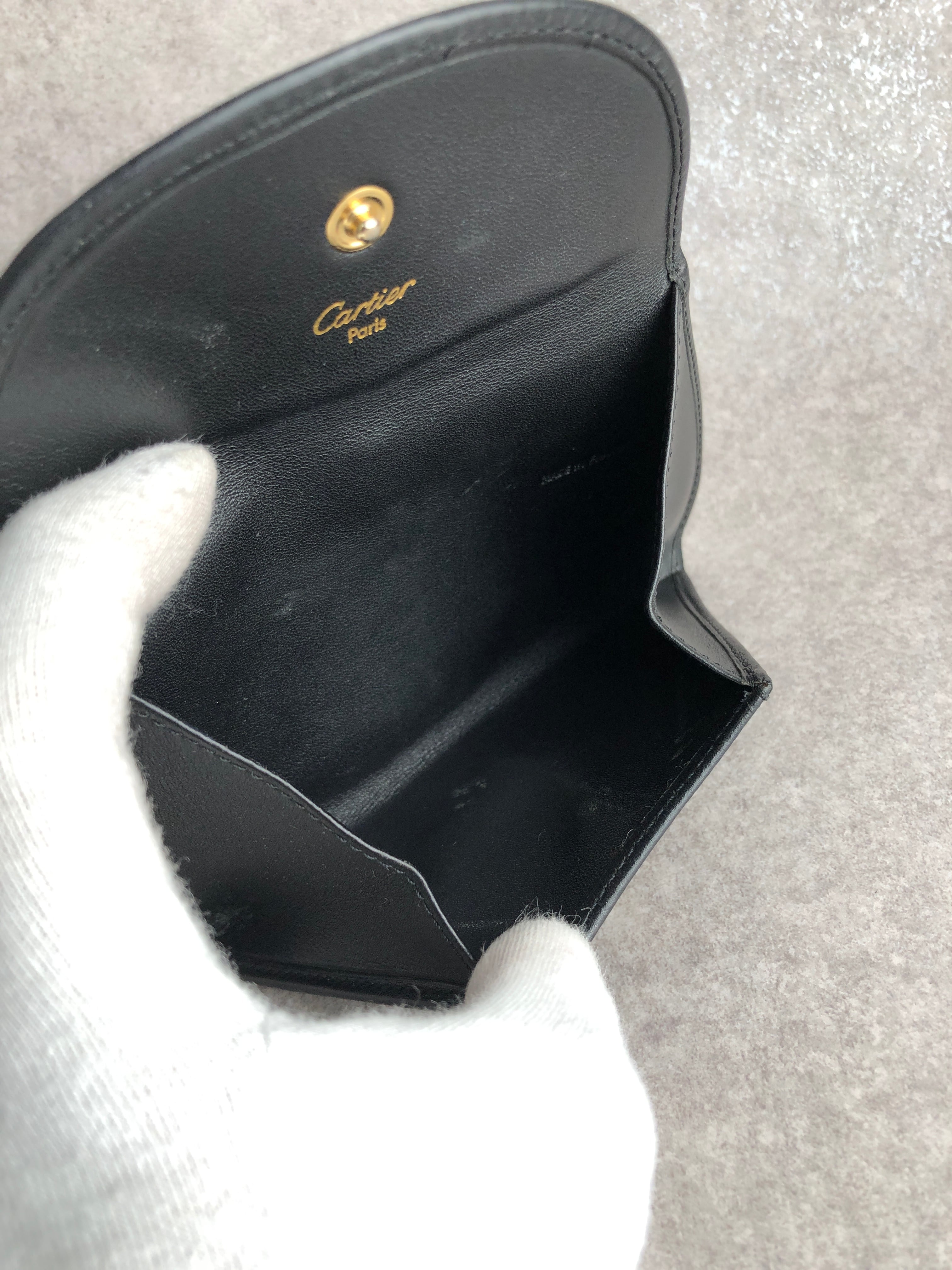 Cartier カルティエ パンテール 財布 ブラック レザー コインケース