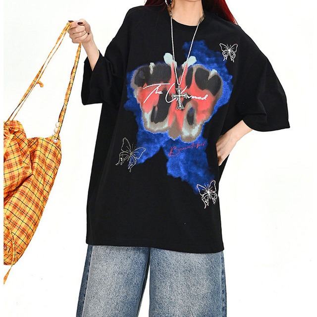 バタフライミックスグラフィックTシャツ
 2col   R01704