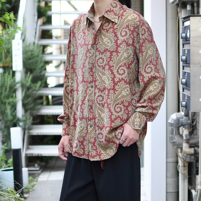 paisley pattern silk shirt
