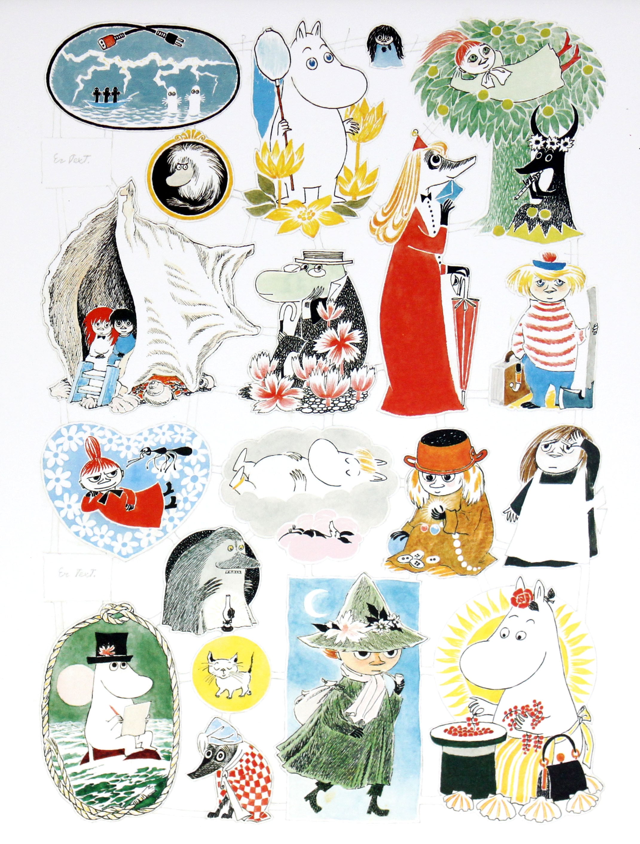 ムーミン 北欧 Putinki「すごろく原画」送料無料 フレーム選択可能 展示用フック付アートポスター 絵画 インテリア アート