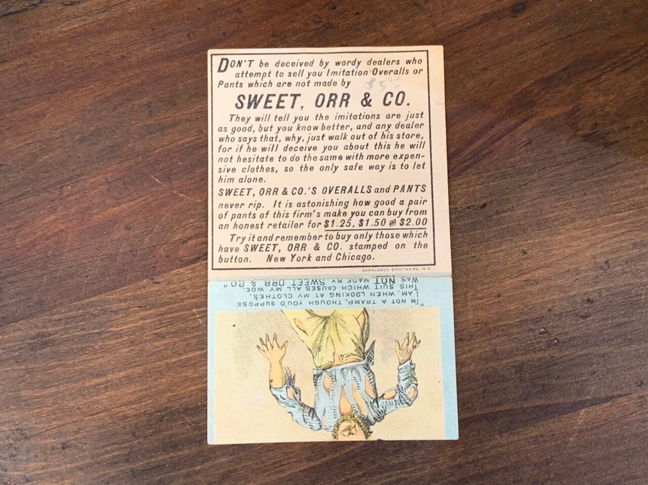 SWEET ORR スウィートオール ビンテージ　トレードカード SWEET ORR スウィートオール ビンテージ トレードカード 【公式通販】