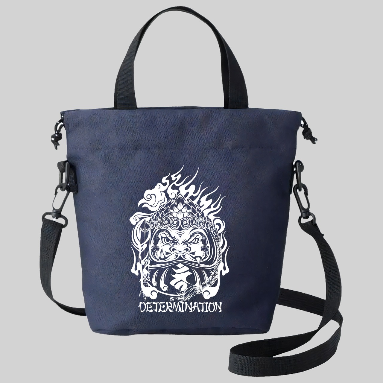 不動明王達磨プリント巾着バッグ ストラップ取り外し可【TIKTOK】