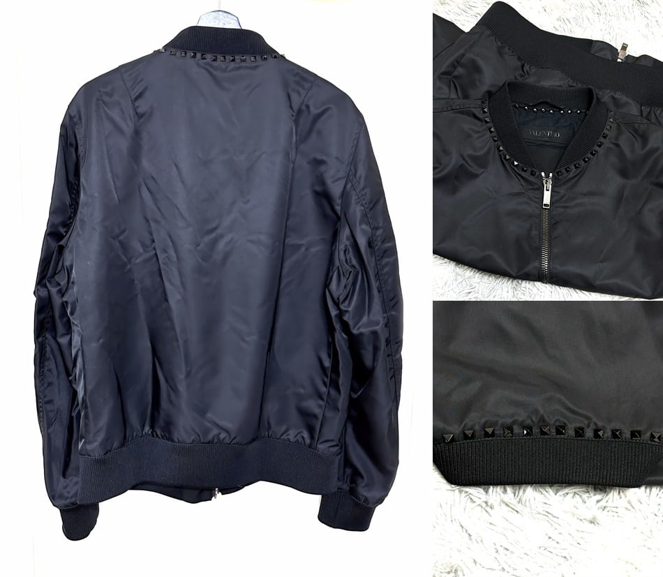 VALENTINO ヴァレンティノ ブラック アンタイトルド ナイロン ボンバー