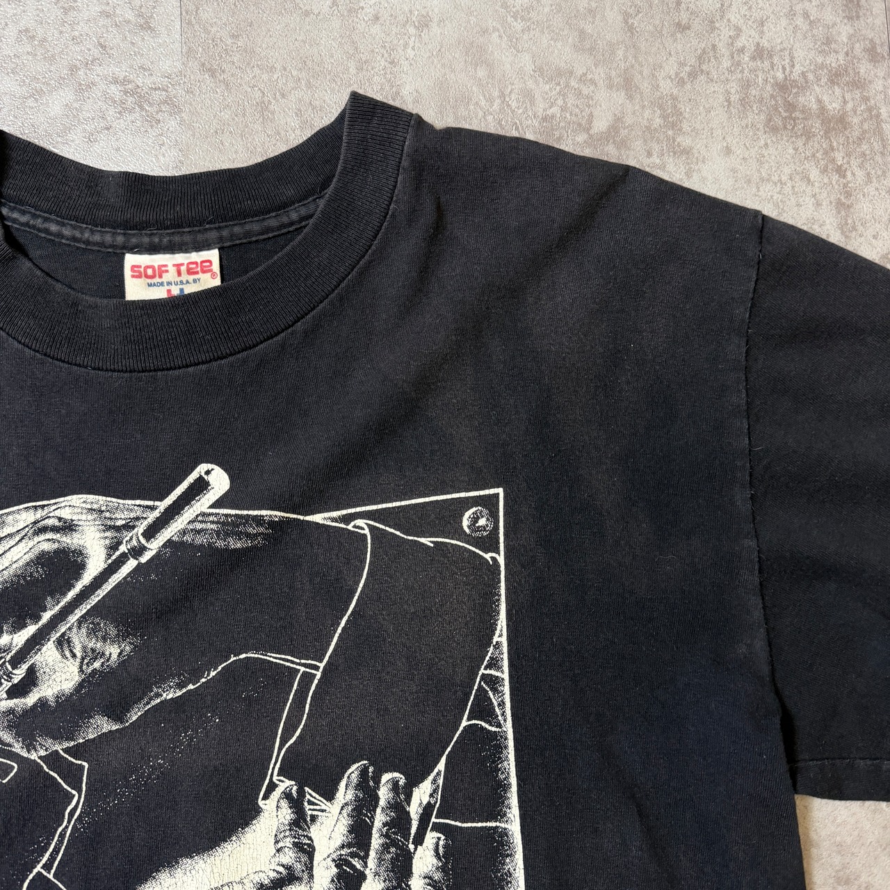 90's M.C.Escher "Drawing Hands" Printed T-shirts SOFTEE USA 90年代 アメリカ エッシャー 描く手 ヴィンテージ ビンテージ だまし絵 アート  TT2026-0051 - 7