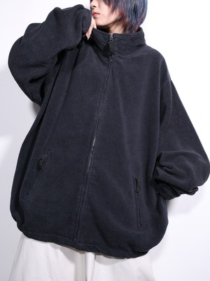 "KING SIZE" black fleece over silhouette jacket