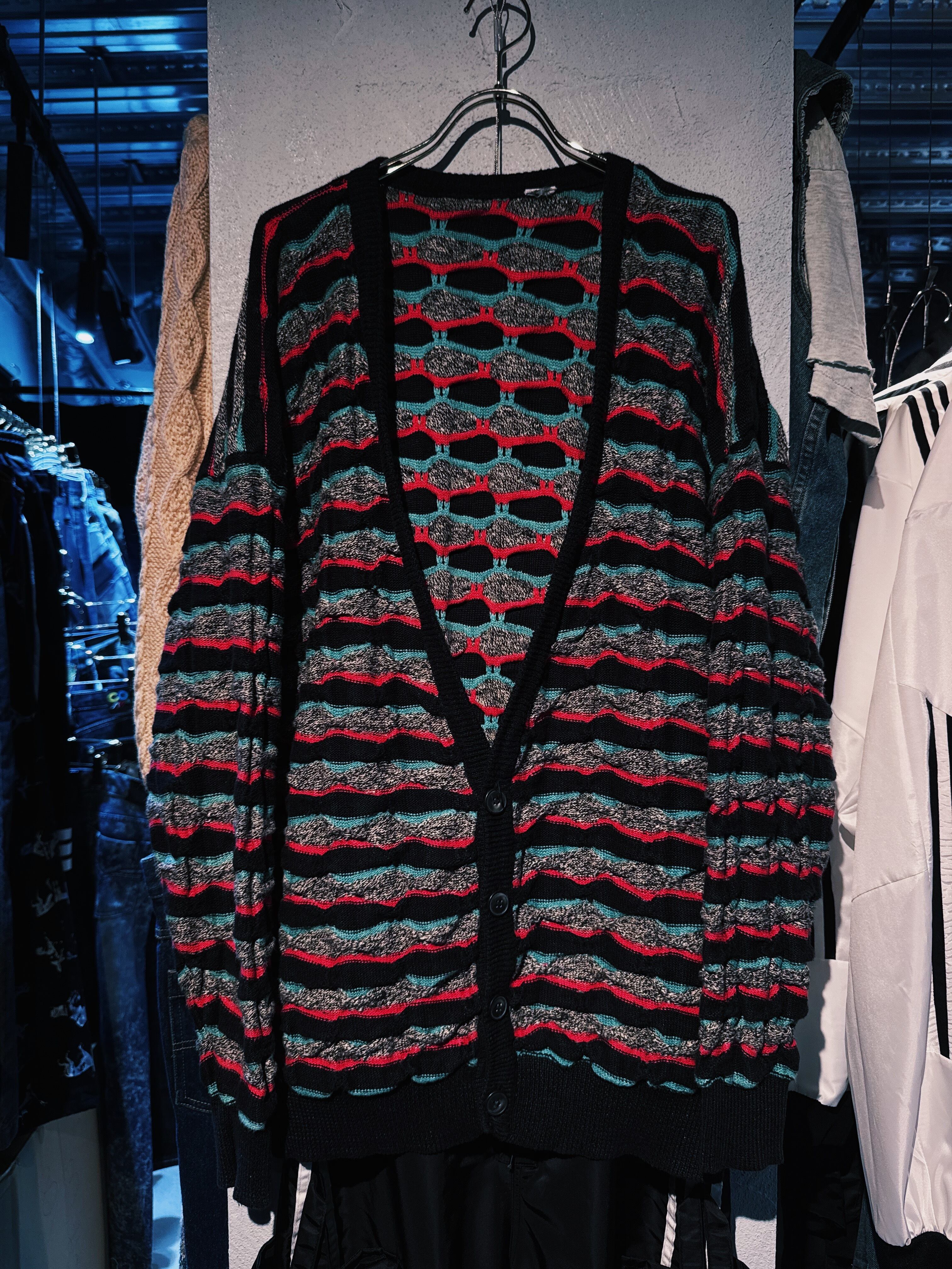 【D4C】Euro vintage mulch color 3D design knit cardigan