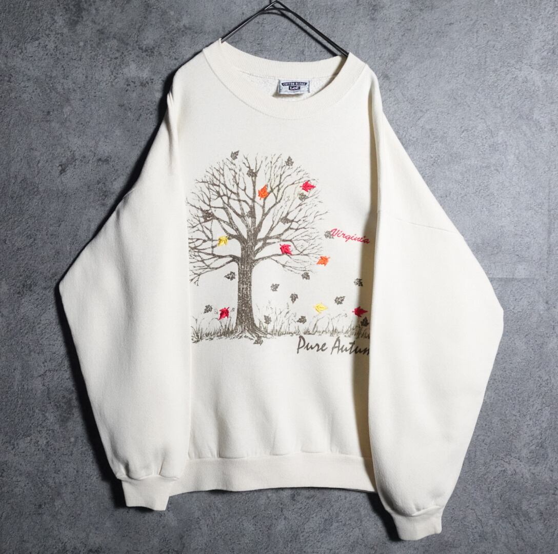90s "Lee" Tree x Autumn Leaves Embroidered Sweat