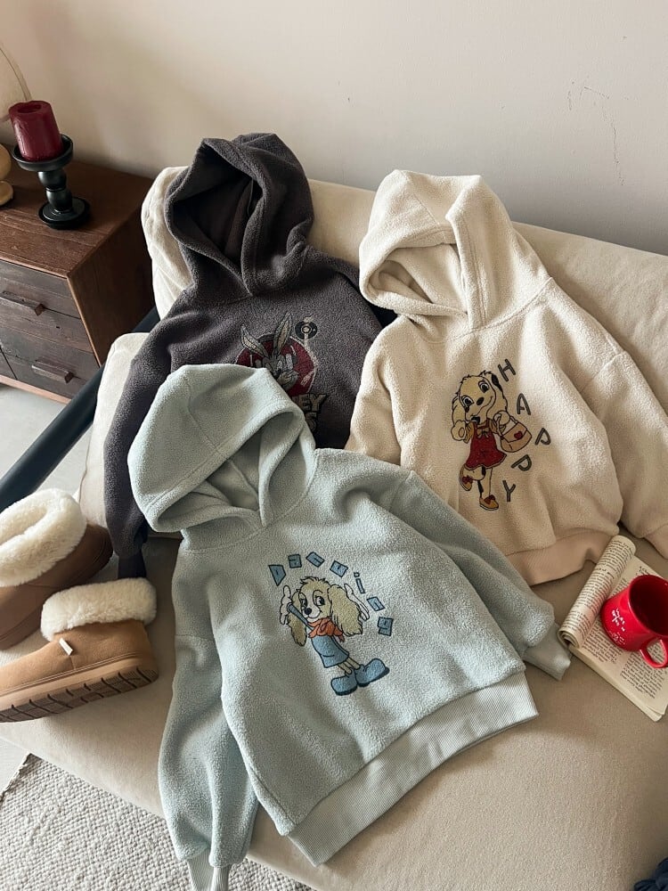 もこもこイラストパーカー