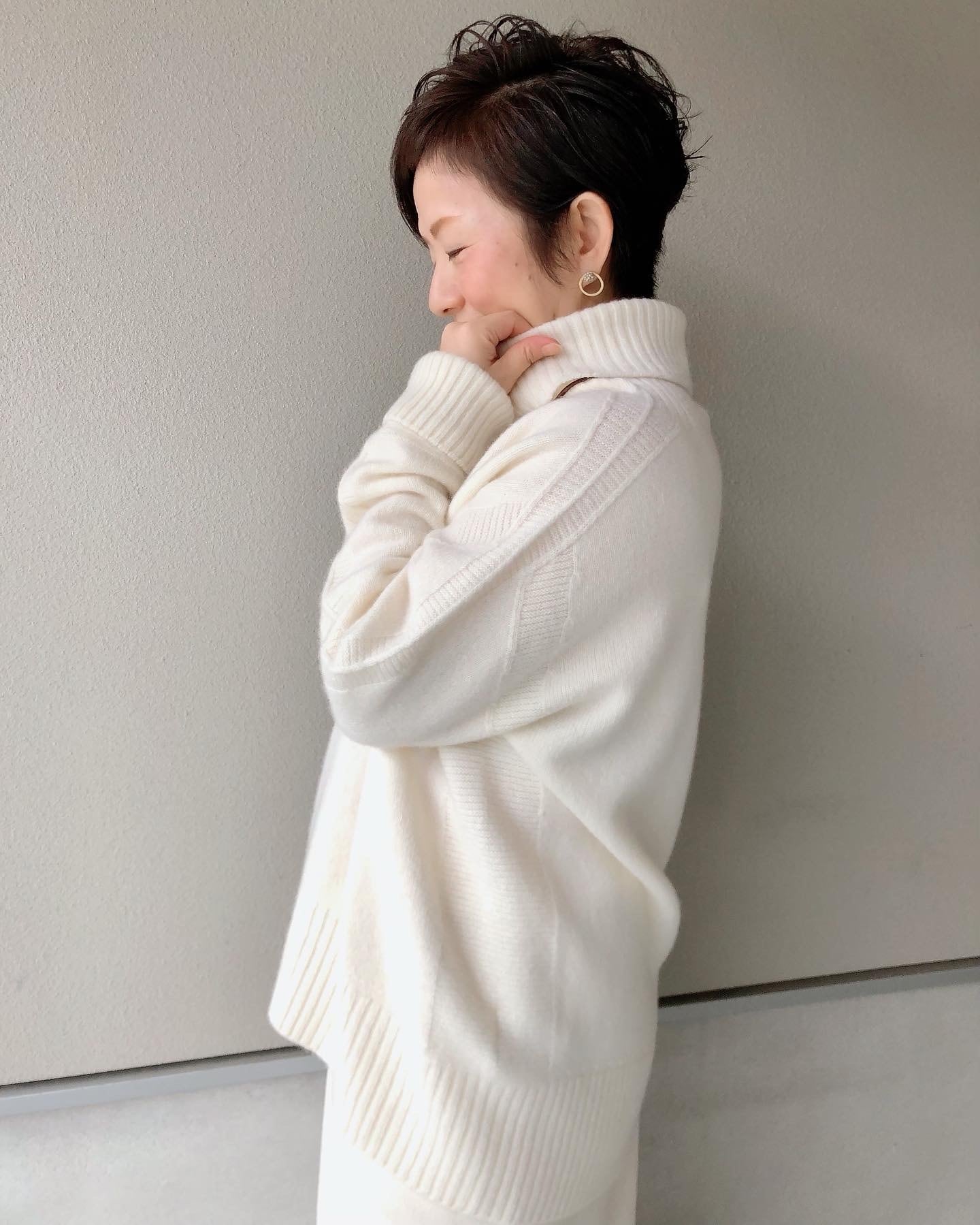 boussole オフタートルふんわり ニットプールオーバー