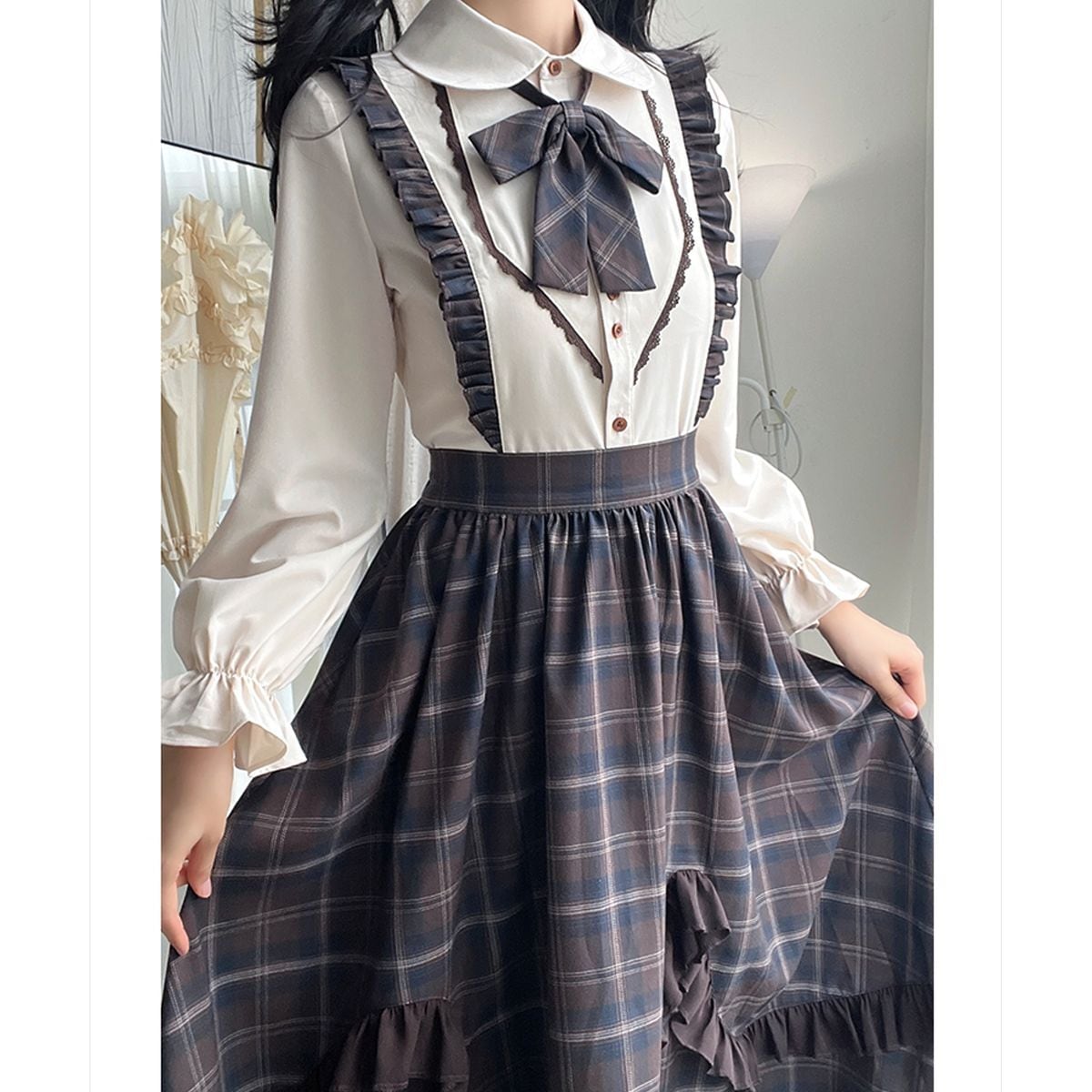 【新品】　アプワイザーリッシェ　チェックスカートセットアップ Apuweiser-riche（アプワイザーリッシェ）の「チェックスカート