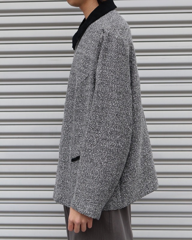 Tweed-like zip-up blouson