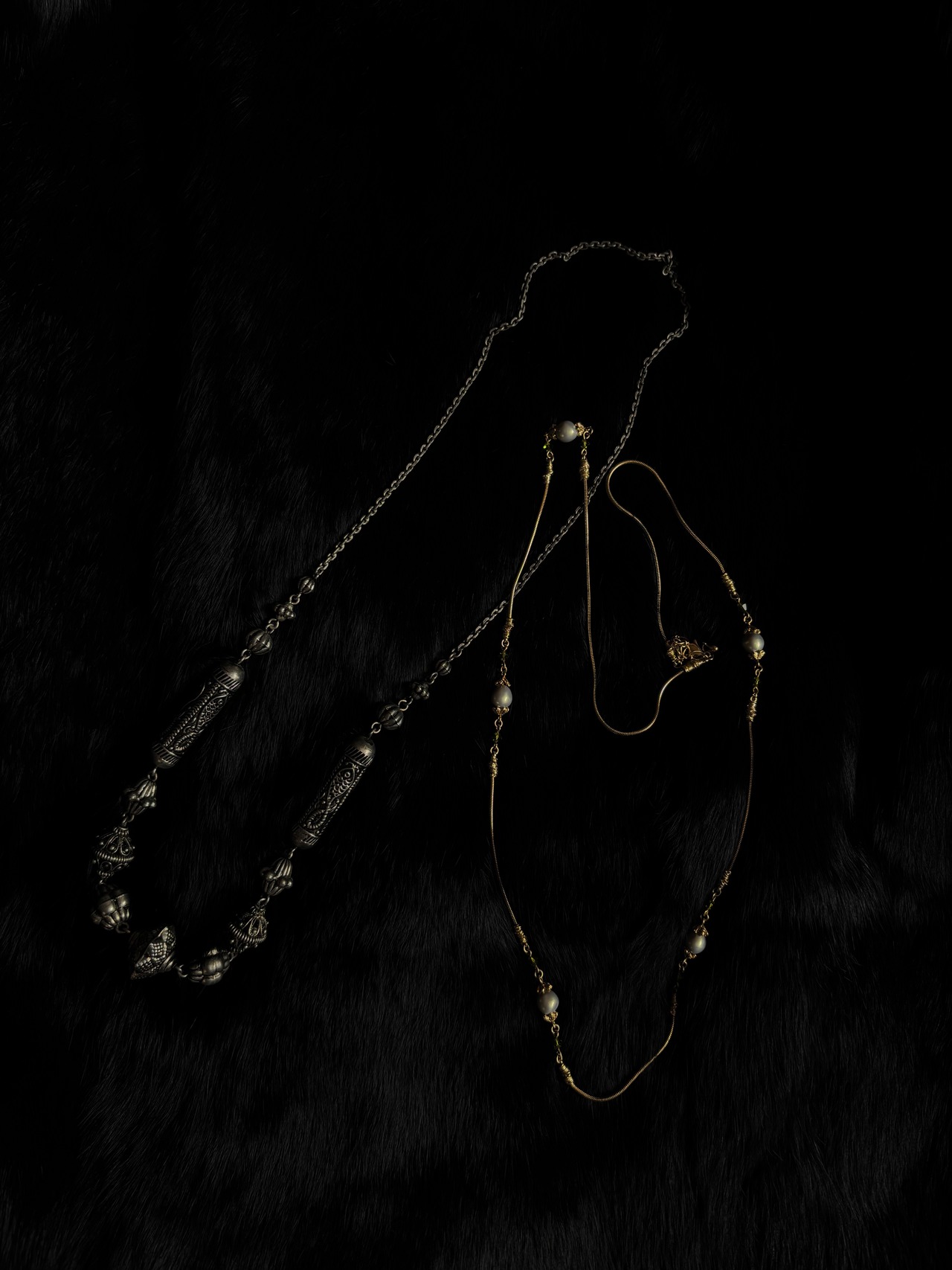 tribal metal long necklace-5147-8