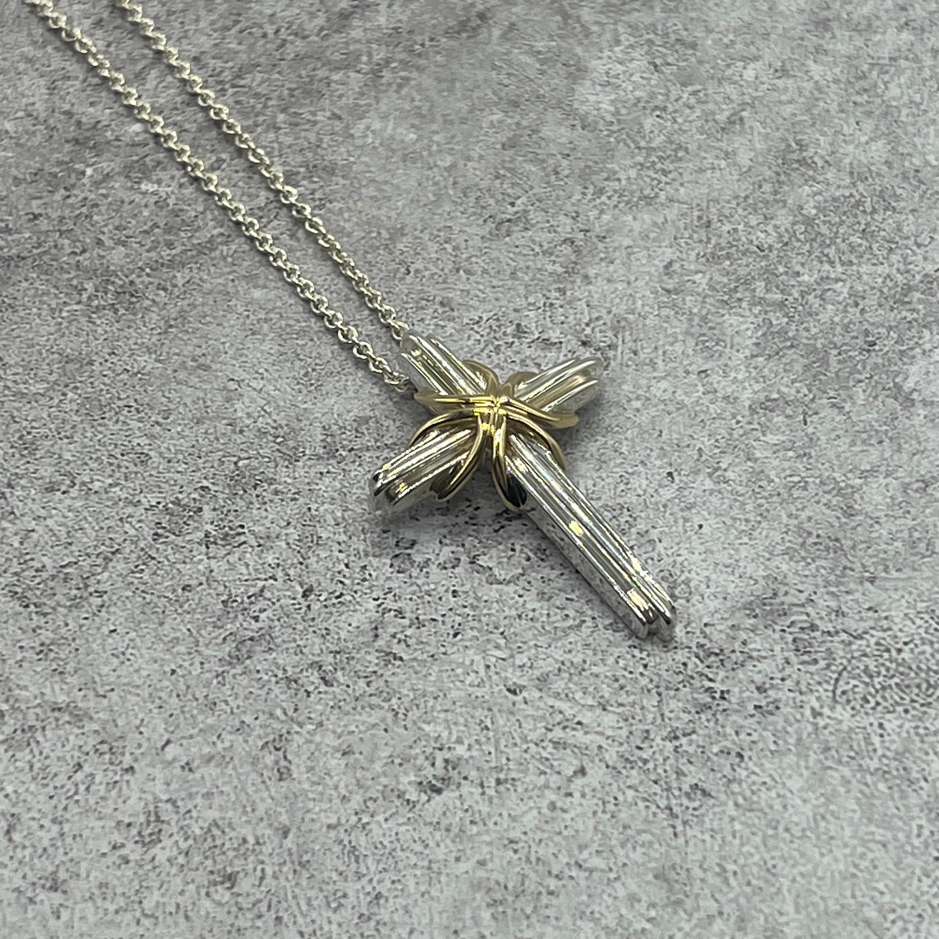 ティファニー TIFFANY シグネチャークロス ネックレス コンビ 希少