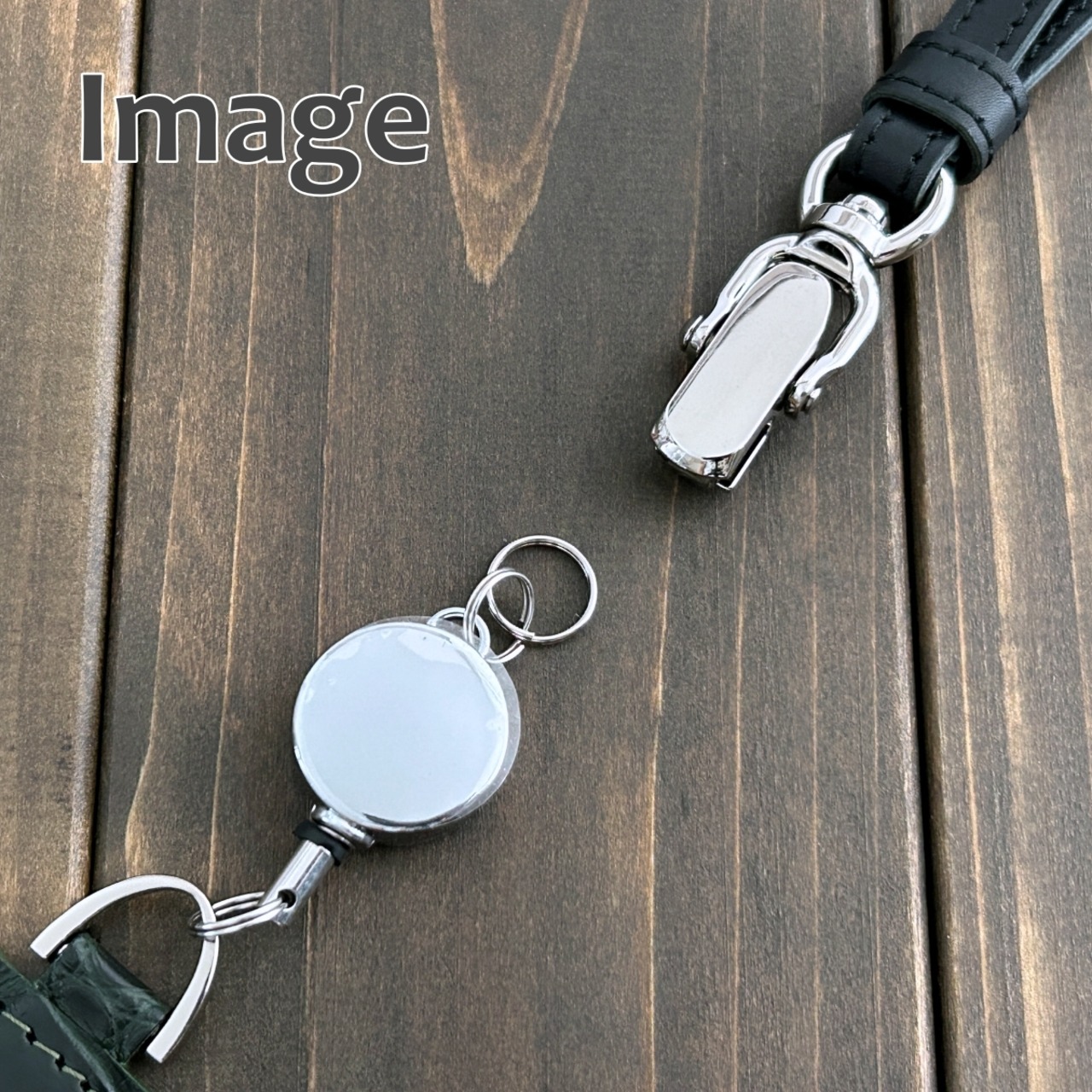 クロコダイル IDホルダー アンティークネイビー