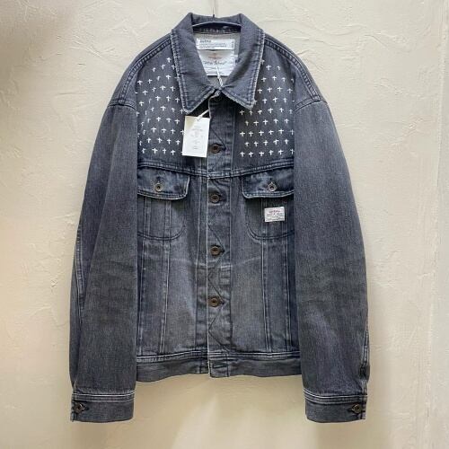 DAIRIKU ダイリク 22AW Cross Embroidery Vintage Denim Jacket L ウォッシュドグレー 【代官山11】 | ブランド古着Brooch powered by BASE