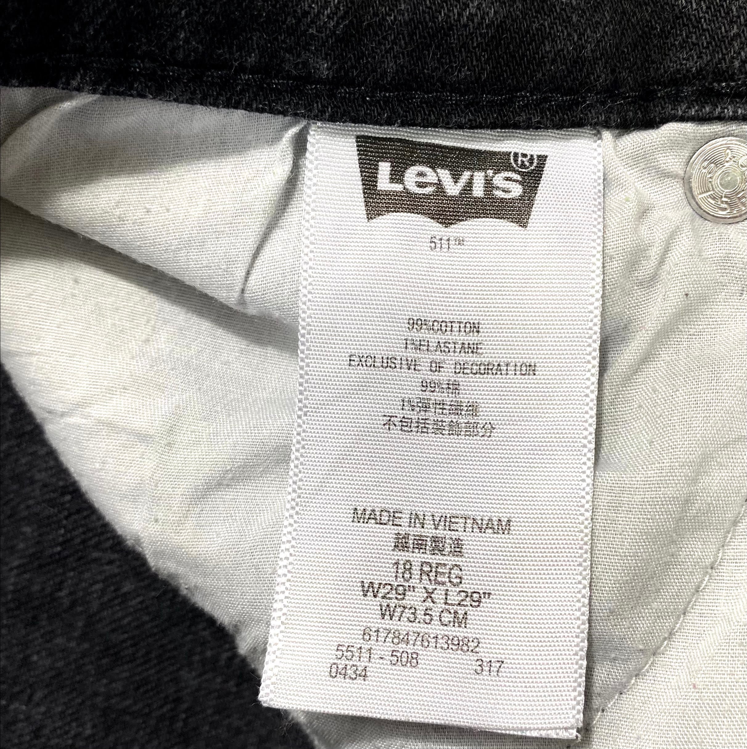 新品未使用 タグ付き Levi's リーバイス 黒パン 511 w31L32