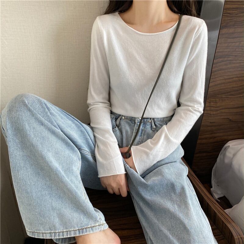 ホワイトシャツ オータムウィンターTシャツ トップス ブラック ロング スプリング 春物 秋物 冬物 1号婦人47214558104